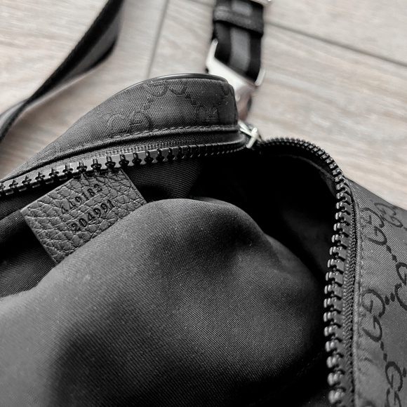 Rare Gucci Black Monogram Guccissima Belt Shoulder Bag Italy - Picture 12 of 14